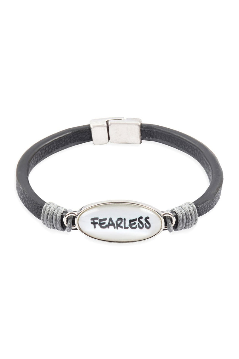 "Fearless" Animal Print Leather Magnet Bracelet