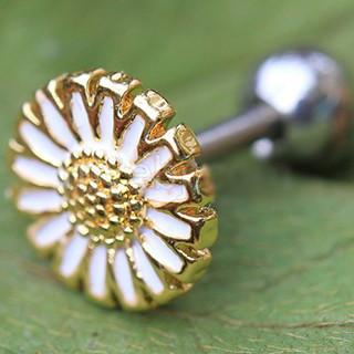Gold Wild Yellow Daisy Cartilage Earring
