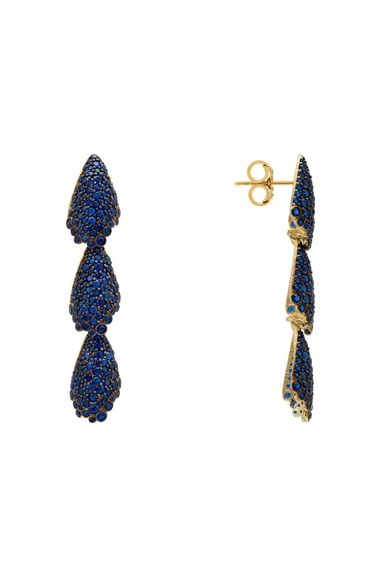 Arabelle Sapphire Blue Earrings Gold