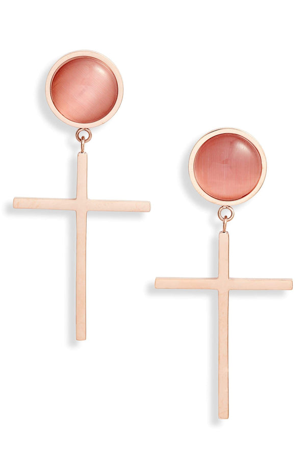 Gemstone Cross Drops | More Colors Available
