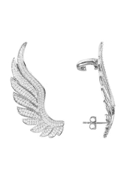 Gabriel Angel Wing Ear Climber Silver