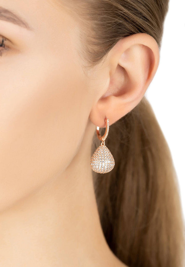 Valerie Pear Drop Gemstone Earring Rosegold