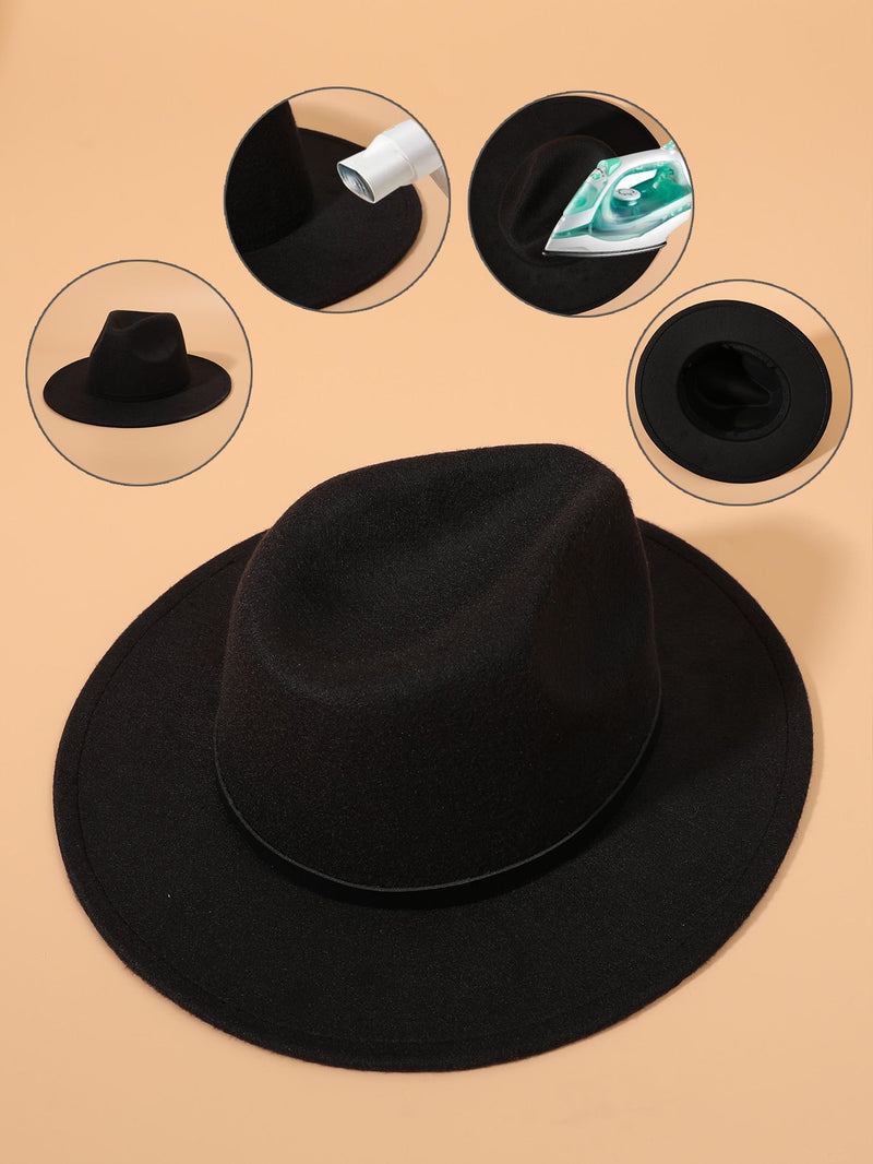 Let's Link Up Belted Chain Fedora Hat (Black)