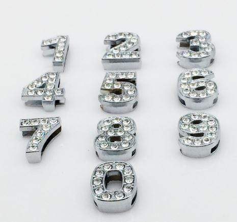 Pavé Numbers -Silver Charms