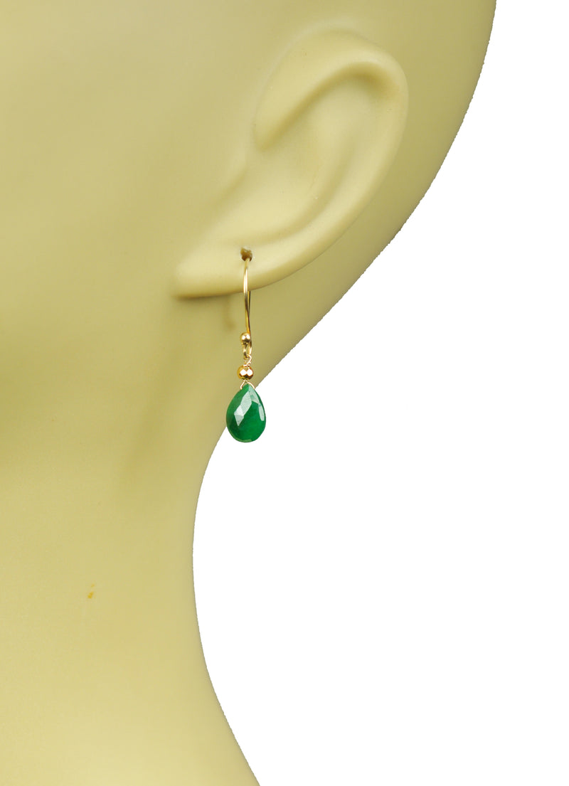 Emerald Drop Vermeil Earrings