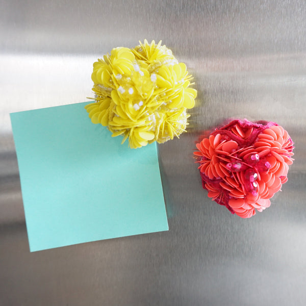 Yellow & Pink Flower-Magnet (Set of 2)