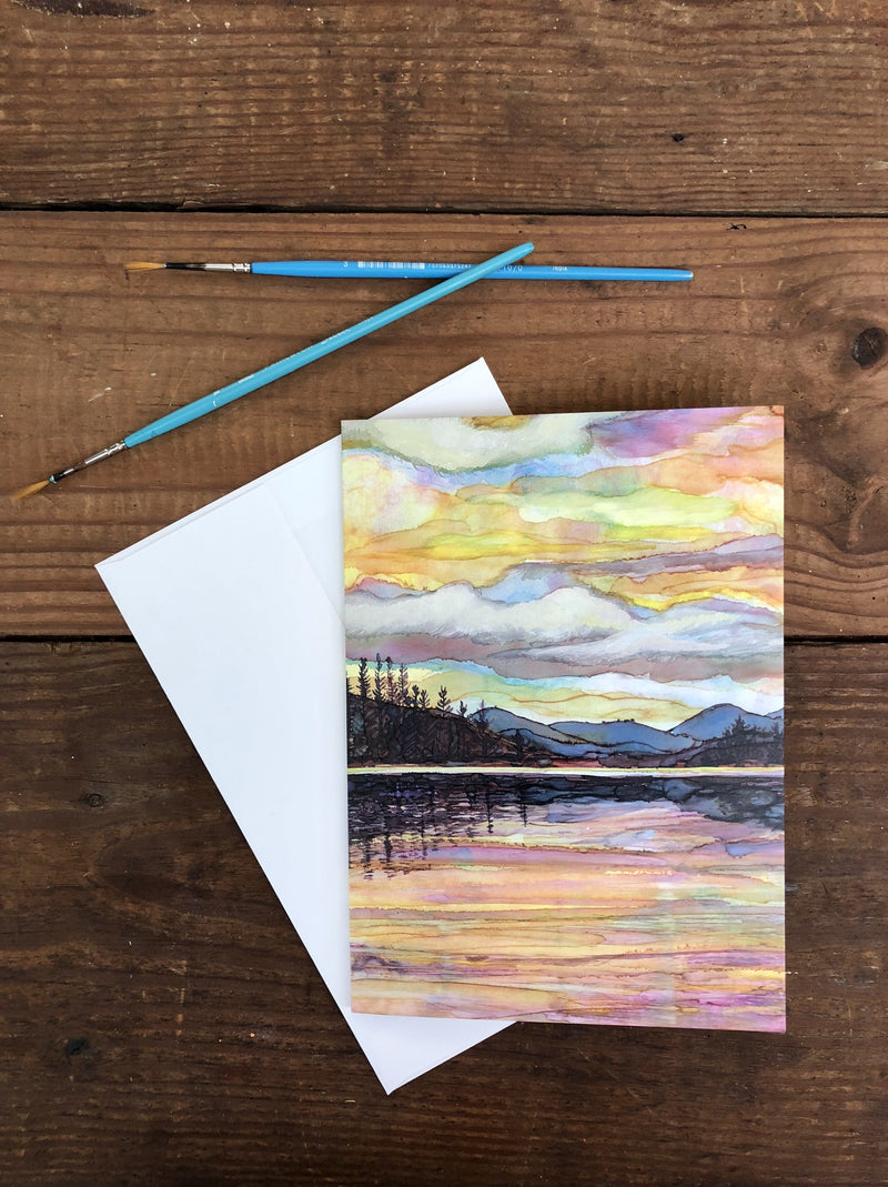 Lake Sunset : Greeting Card