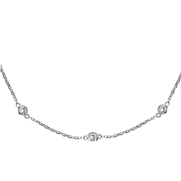 Diamonds by the Yard Bezel-Set Necklace in 14k White Gold (0.50 Ctw)