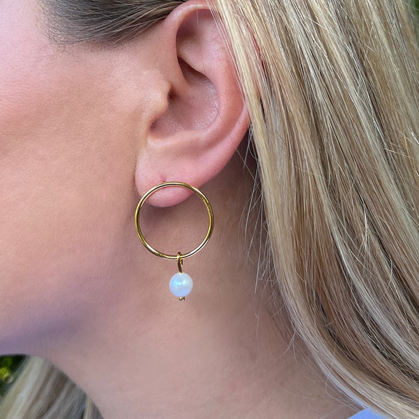Circle Freshwater Pearl Earrings