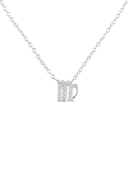 Diamond Zodiac Silver Necklace Virgo