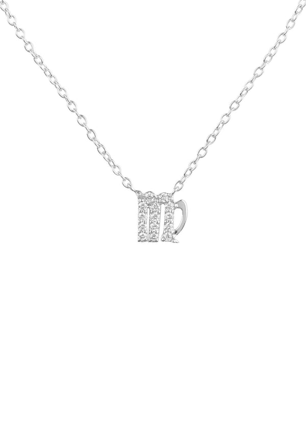 Diamond Zodiac Silver Necklace Virgo