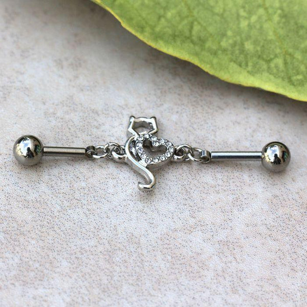 316L Stainless Steel Lovely Cat Chain Industrial Barbell