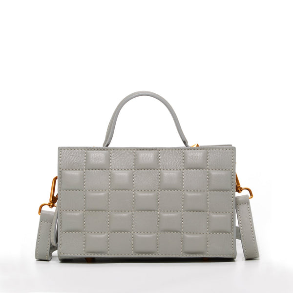 Quilted Gray Leather Purse