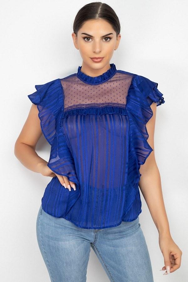 Bold & Stunning Baby Doll Top (Blue)