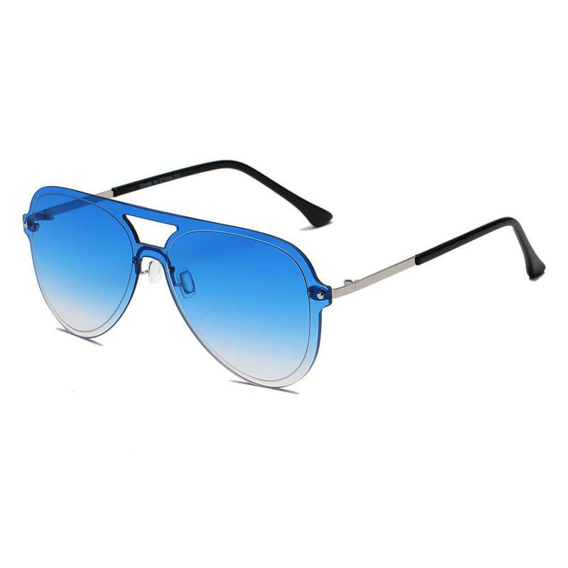 BELFAST | S2065 - Unisex Flat Single Lens Aviator Fashion Sunglasses