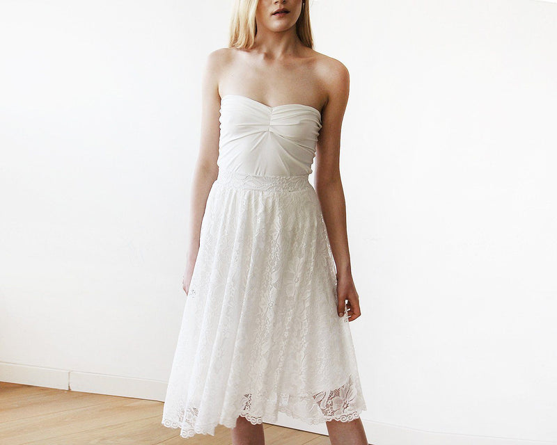 Floral Lace Midi Bridal Skirt 3030