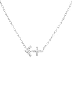 Diamond Zodiac Silver Necklace Sagittarius