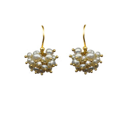 Pearl Cluster Vermeil Earrings