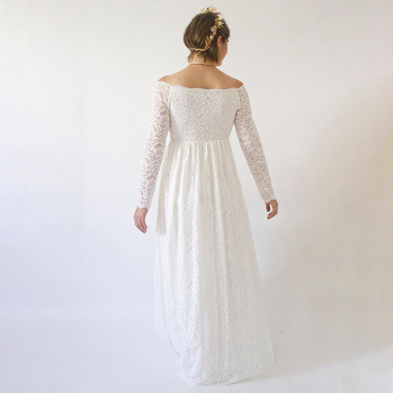 Maternity Off the Shoulder Wrap Dress, With Pockets, Ivory Lace Long S Boho Jeans Maternity Off the Shoulder Wrap Dress, With Pockets, Ivory Lace Long S Boho Jeans