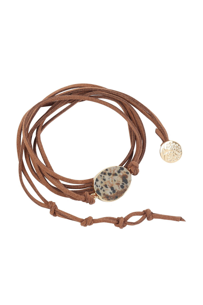 Hdb3118 - Stone Charm Multi Strand Wrap Bracelet