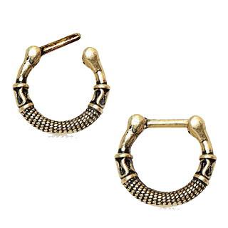 Greek Inspired Antique Gold Plated Septum Clicker