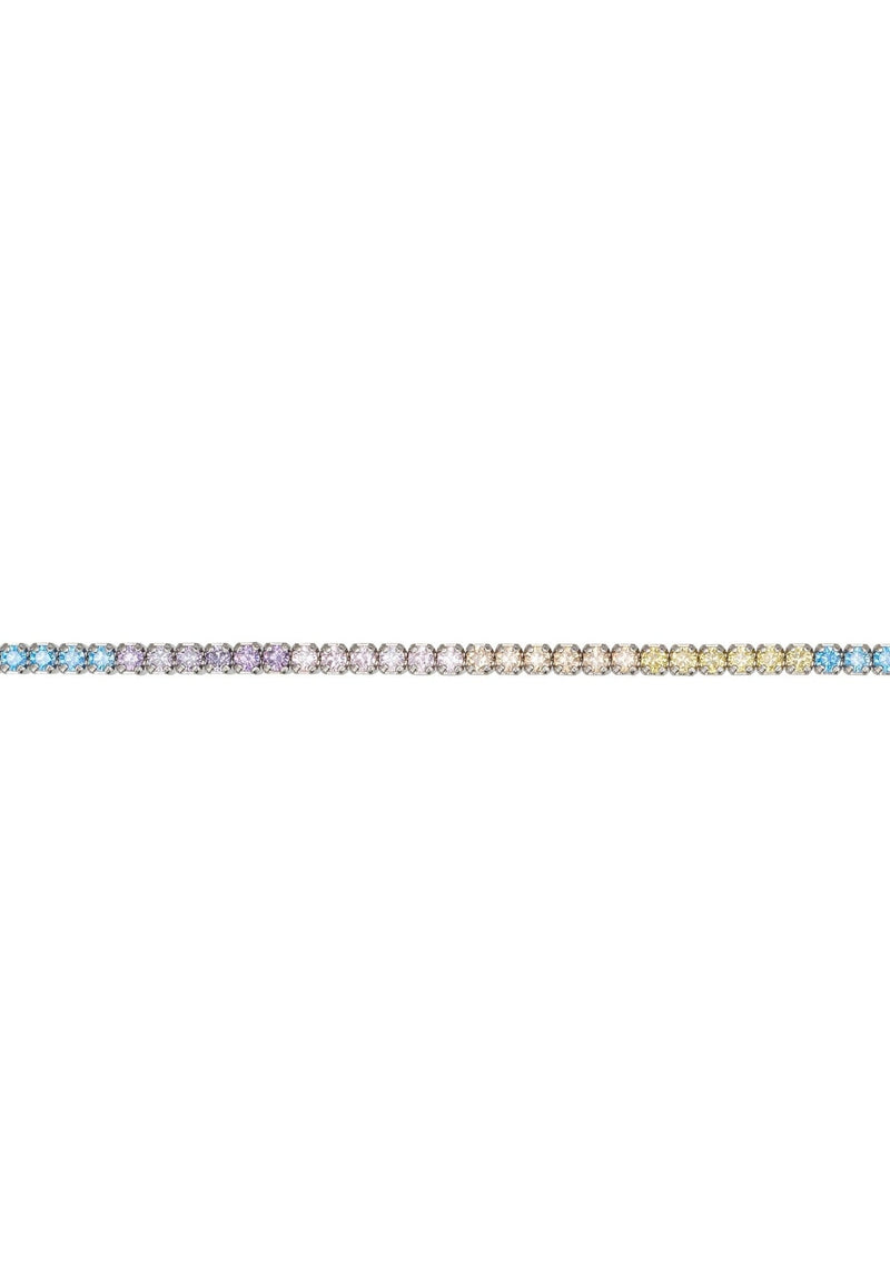 Tennis Bracelet Silver Pastel Rainbow