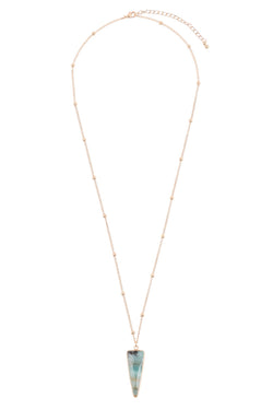 Hdn3119 - Arrowhead Shape Stone Pendant Necklace