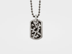 Small Camouflage Dog Tag in Sterling Silver