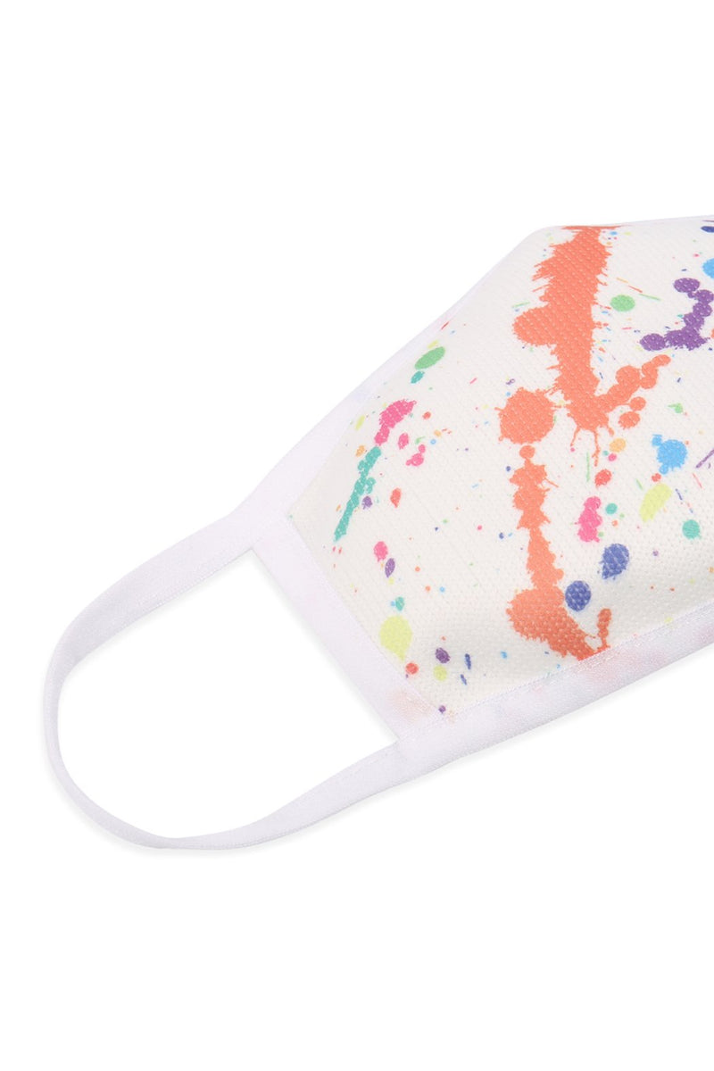 Km-025 - Colored Ink Splat Print Antimicrobial Face Mask for Kids