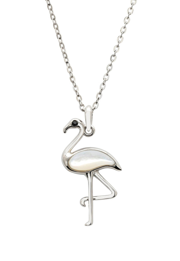 Flamingo Pearl Necklace Silver