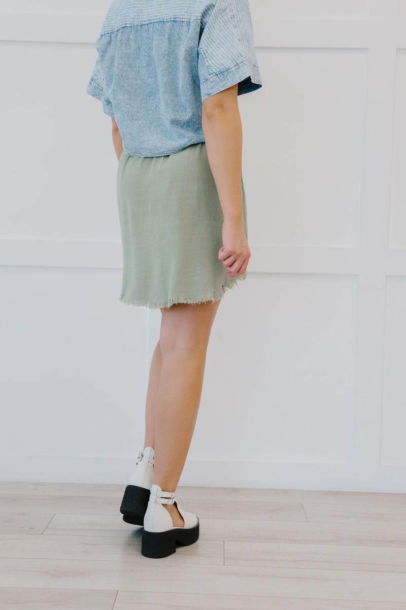 Look Your Way Frayed Skirt