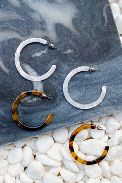 Thick Open Acrylic Hoop Earrings