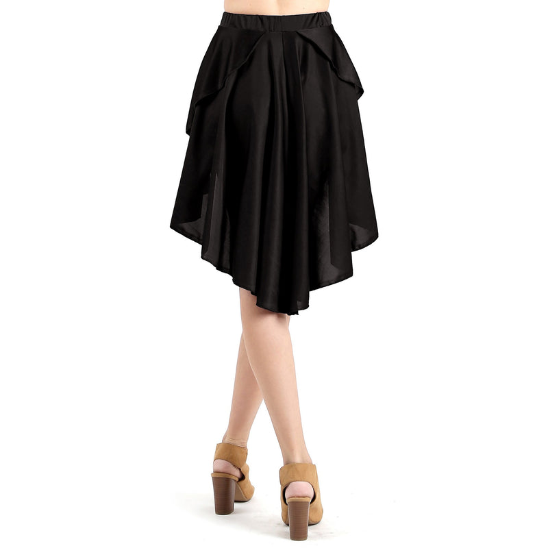 Evanese Women's Ice Tropical Asymmetrical Hi Lo Contemporary Cocktail Turn Skirt