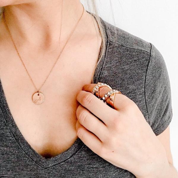 Rose Gold Initial Necklace