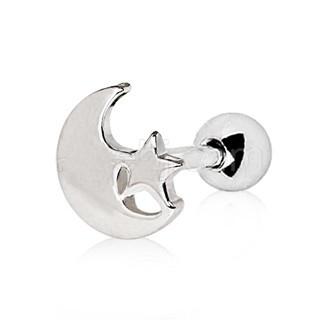 316L Stainless Steel Moon and Star Cartilage Earring
