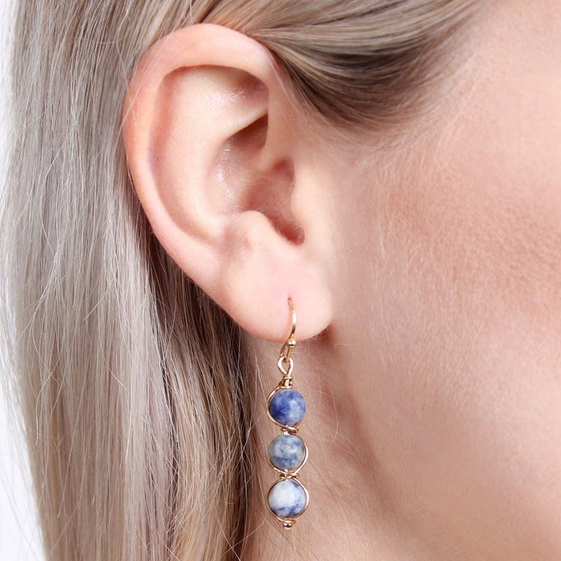 25405 - Natural Stone Wired Earrings