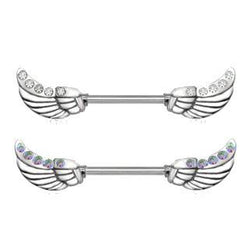 316L Surgical Steel Twinkling Angelic Wings Nipple Bar