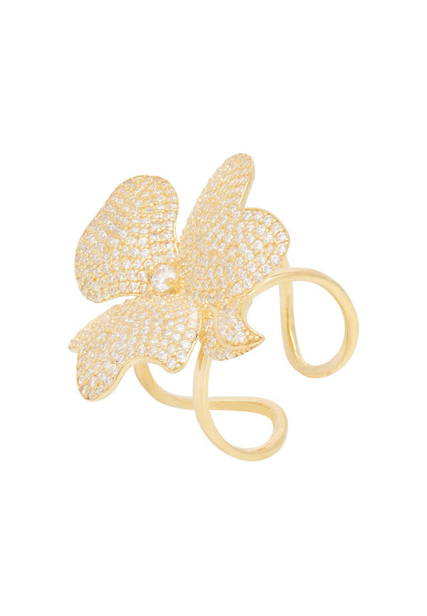 Flower Cocktail Ring Gold