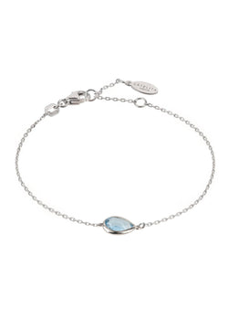 Pisa Mini Teardrop Bracelet Silver Blue Topaz