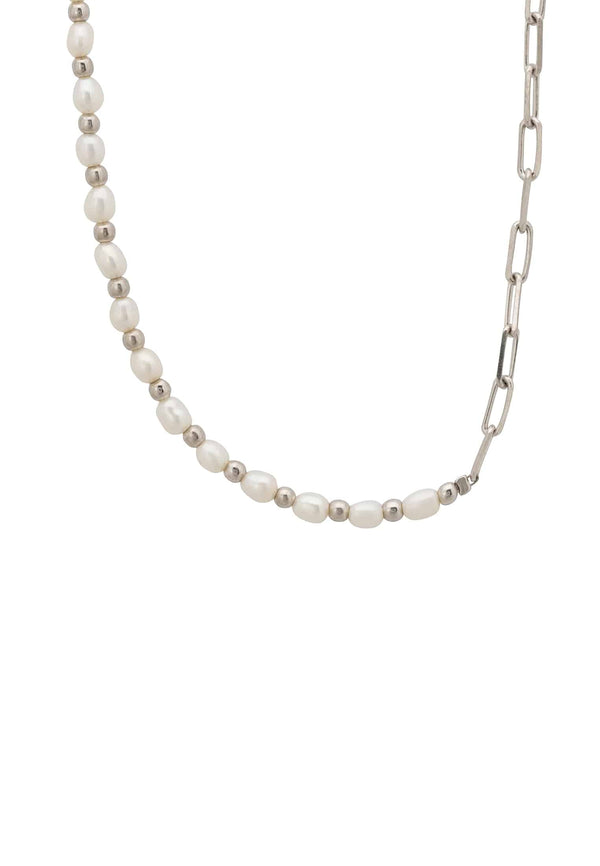 Petite Pearl Strand Necklace Silver