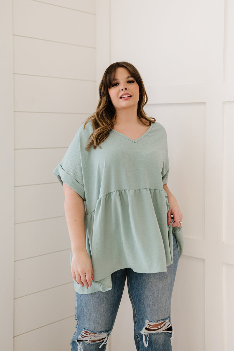 Wish You Would Babydoll Top- Mint