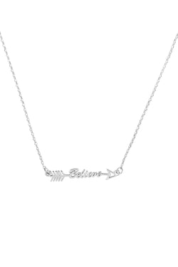 Arrow Letter "Believe" Pendant Necklace