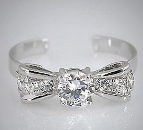 925 Sterling Silver Bow Tie Toe Ring - TRV001
