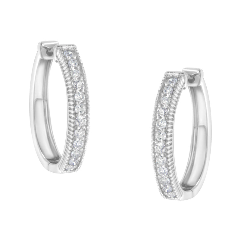 10KT White Gold Diamond Hoop Earring (1.00 Cttw, H-I Color, I1-I2 Clarity)