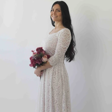 Curvy   Ivory Nude Off Shoulder Wedding  Dress #1264