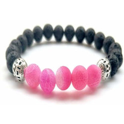 Pink Lava Stone Essential Oil Bracelet