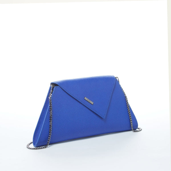 Angelica Cobalt Blue Leather Clutch Bag