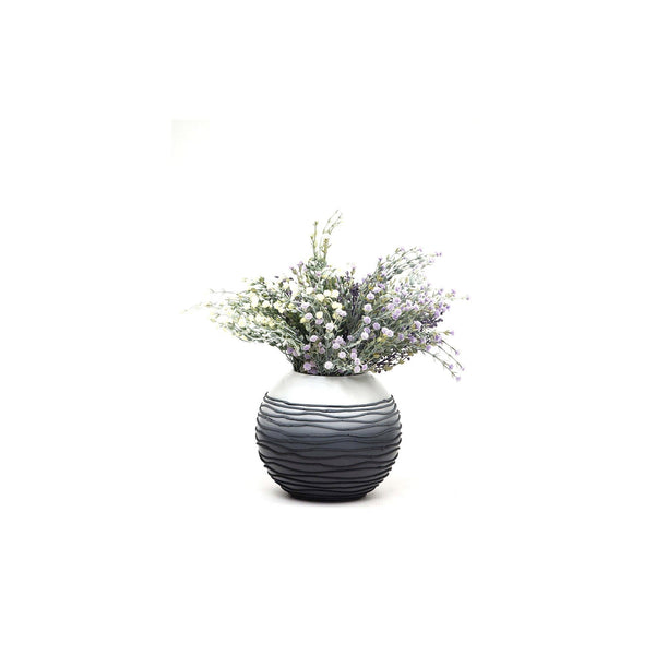 Handpainted Glass Vase for Flowers | Painted Art Glass Round Waves Vase | Interior Design Home Room Decor | Table Vase 6