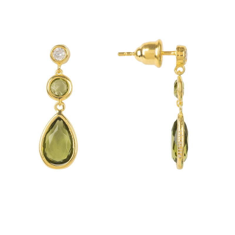 Tuscany Gemstone Drop Earring Gold Peridot