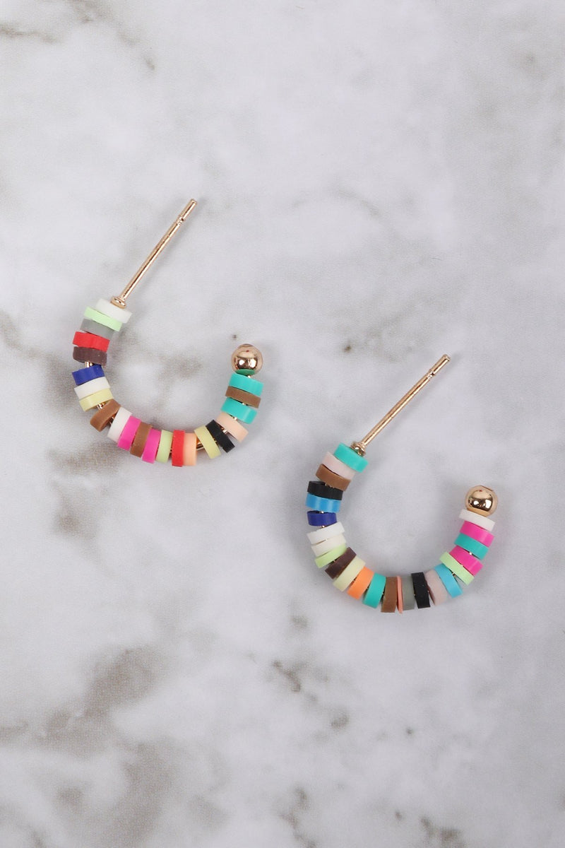 Fe5280 - Fimo Multicolor Hoor Round Earrings